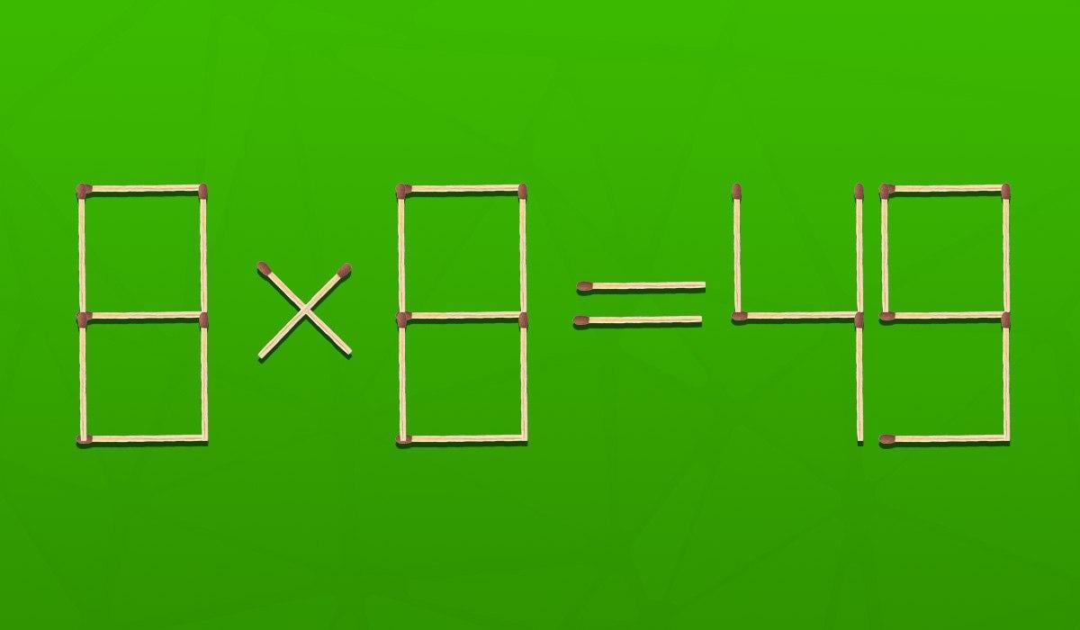 Sfida cerebrale: devi spostare un fiammifero per correggere un errore